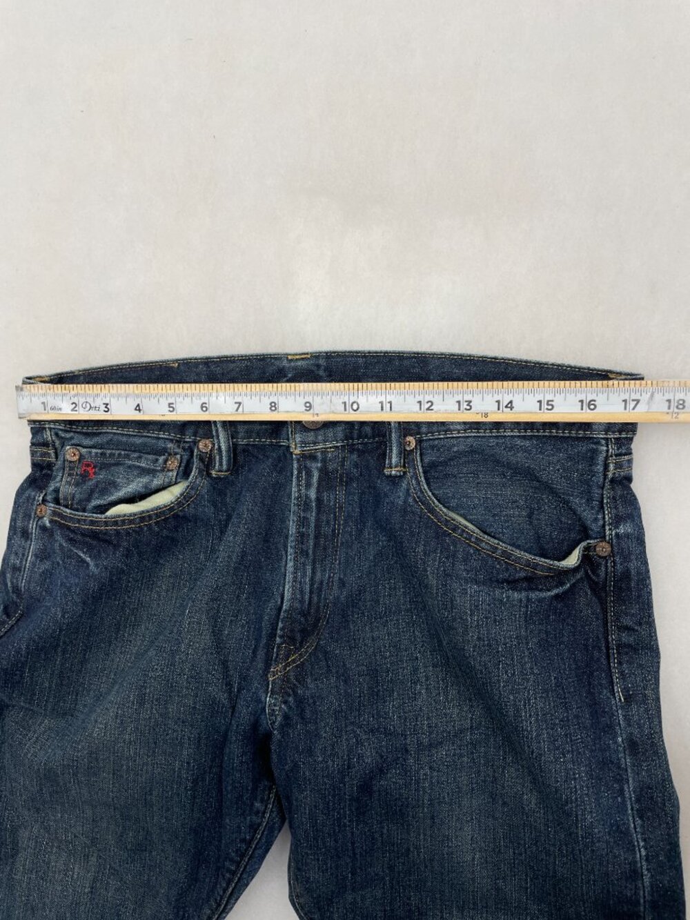 Polo Ralph Lauren 018 Slim Straight Dark Wash Denim Jeans Men's 34x33 - Picture 10 of 16